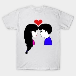 Cute Couple Love Cartoon T-Shirt